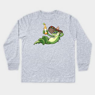 Mexican iguana Kids Long Sleeve T-Shirt